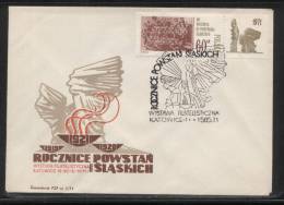 POLAND 1971 50TH ANNIV SILESIAN UPRISING PHILATELIC EXPO COMM COVER & CARD ARMY SOLDIERS MEDALS MONUMENT - Covers & Documents