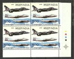 INDIA, 2005, 50 Years Of 16 Squadron Air Force, Block Of 4, With Traffic Lights Bottom Right OR  Top Right., MNH, (**) - Ungebraucht