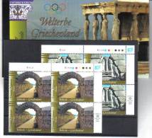 BLO489 UNO WIEN 2004  MICHL 420/27 BOGENMARKEN VIERERBLOCK + MH0-9 ** POSTPREIS 11,60 € - Unused Stamps