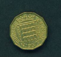 GREAT BRITAIN  -  1967  3 Pence  Circulated As Scan - Autres & Non Classés