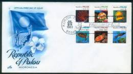 Palau  1983  Freimarken - Meerestiere  (1 FDC )  Mi: 9-12, 16, 19 (4,20 EUR) - Palau