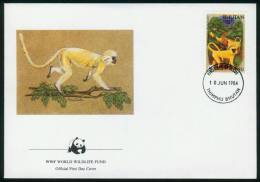 Bhutan  1984  WWF - Goldlangur  (4 FDC  Kpl. )  Mi: 840-43 (5,00 EUR) - Bhutan