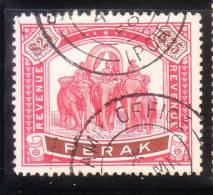 Malaya Perak 1895-99 Elephants $25 Used - Perak