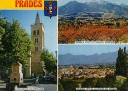 66 PRADES , Eglise Et FontaieCanigou Enneige , Prades Depuis Route De Molitglason - Prades