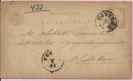 LEVELEZO-LAP, Uj Verbasz - Futtak, 1890., Hungary, Carte Postale - Covers & Documents