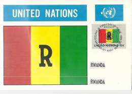 MAXIMA UN ONU NACIONES UNIDAS BANDERA RUANDA RWANDA - Otros & Sin Clasificación