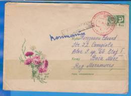 RUSSIA Flowers, Carnations Postal Stationery Cover 1967 - Cartas & Documentos