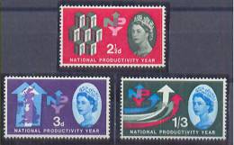 Great Britain National Productivity Year Queen Elizabeth II Mi#351y/3y 1962 MNH ** - Nuevos