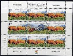 BOSNIAN SERB REPUBLIC 2005 Tradition: Fighting Bulls Sheetlet  MNH / **.  Michel 338 Kb - Bosnie-Herzegovine