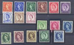 Great Britain Queen Elizabeth II Watermark #20 Mi#257/73 1952 MNH ** - Unused Stamps