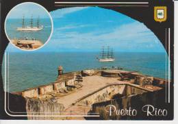 (AKK449) OLD SAN JUAN. A SCHOOL SHIP CROSSING AT EL MORRO. BARCO ESCUELA - Puerto Rico