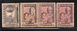 Malaya Kelantan 1957-63 Sultan 4v Used - Kelantan