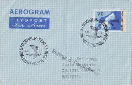 ## Sweden Airmail Aerogram STOCKHOLM - GENEVE ABA - SAS Flyglinje 25 år 1970 Cover Brief Retour A L´expéditeur (2 Scans) - Briefe U. Dokumente