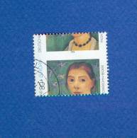 MISCUTS OU VARIÉTÉS  RARE 1996  N° 1686 PIQUAGE A CHEVAL EUROPA FEMMES CÉLÉBRÉS PAULA MODERSOHN BECKER PEINTRE  OBLITÉRÉ - Variétés Et Curiosités