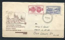 Czechoslovakia 1958 First Day Cancel Cover To USA - Brieven En Documenten