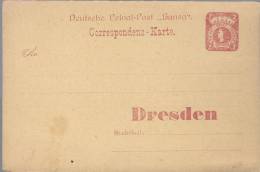 Entier Postal 2 Pfennig Poste Privée Hansa De Dresde Neuf - Postes Privées & Locales