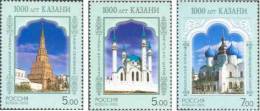 Russia 2005 Kazan 1000th Years Tower Kul Sharif Mosques Cathedrals Church Architecture Religions Stamps MNH Sc 6891-6893 - Mosques & Synagogues