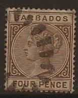 BARBADOS 1882 4d QV SG 98 U JM225 - Barbados (...-1966)