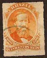 BRAZIL 1876 500r Pedro Dark Beard Roulette SG 56 U JD41 - Usati