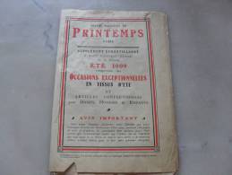 Catalogue Grand Magasins Du Printemps  Eté 1909 - Fashion