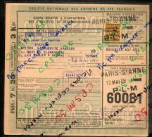 Colis Postaux Bulletin Expédition 7.20fr 3kg Timbre 2.40fr N° 60081 (cachet Gare SNCF PARIS St ANNE PLM) - Lettres & Documents
