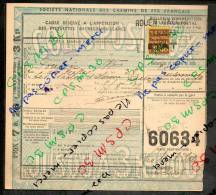 Colis Postaux Bulletin Expédition 7.20fr 3kg Timbre 2.40fr N° 60634 (cachet Gare SNCF ROUEN GAUCHE ETAT) - Briefe U. Dokumente