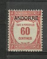 ANDORRA- SELLOS DE TAXA CORREO FRANCES Nº C.M.ABAD 11 LIGERISIMA SEÑAL DE FIJASELLOS. - Neufs