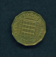 GREAT BRITAIN  -  1967  3 Pence  Circulated As Scan - Other & Unclassified