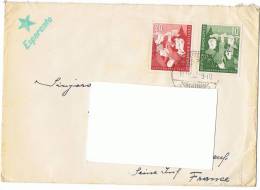 1952 -  Lettre Enveloppe - ALLEMAGNE - Jugendmarke - Oeuvres Pour La Jeunesse - Esperanto - Yvert Et Tellier N° 39 & 40 - Briefe U. Dokumente