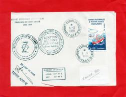 Pli De La 38° Expedition Antarctique En Terre ADELIE Le 9/3/1988.  (Signature Du Chef De Base) - Unused Stamps