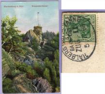 Vintage Card Blankenburg A Harz Grossvaterfelsen Bahnpost 1908 (437) - Blankenburg