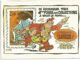 16 Décembre 1984 4ème Foire Aux Collections à Vaux Le Pénil, Dessin De Jean Chakir, Série Limitée à 2000 Exp - Bourses & Salons De Collections