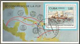 1982 Mi# Block 72 Used - PHILEXFRANCE ’82 / Steamship Louisiana At St. Nazaire - Used Stamps