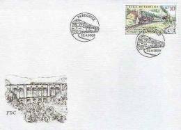 Czech Republic 2009  - Trains, Railway Line Pardubice-Liberec ,  FDC - FDC