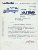LA BACHE / ETABLISSEMENT MAETENS / BRUXELLES-LAEKEN 1937  (F215) - Automovilismo