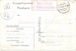 Kriegsgefangenenpost Oflag XI B WEILBURG (Kassel) 1940 +recommendations+censure - Oorlog 40-45 (Brieven En Documenten)