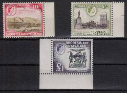 Xx001 RHODESIA & NYASALAND 1959 Issue, SG29-31 High Vales Definitive Set, MNH (cv = £92) - Rhodesia & Nyasaland (1954-1963)