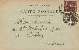 08 CARTE CORRESPONDANCE ENVOYEE AUX FORGES ET FONDERIES DE SAINT NICOLAS PRES REVIN - Revin