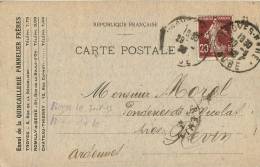 08 CARTE CORRESPONDANCE ENVOYEE AUX FORGES ET FONDERIES DE SAINT NICOLAS PRES REVIN - Revin