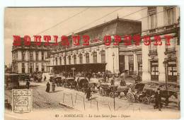 ACHAT IMMEDIAT < FIACRE TAXI Devant La Gare De Bordeaux  - Attelage à Cheval - Dos Scanné - Taxis & Fiacres