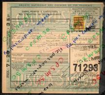 Colis Postaux Bulletin D´expédition 7.20fr 3kg Timbre 2.40fr N° 71293 (cachet Gare SNCF THIERS PLM) Exp Welcome - Brieven & Documenten