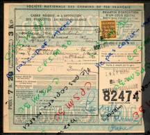 Colis Postaux Bulletin Expédition 7.20fr 3kg Timbre 2.40fr N° 82474 (cachet Gare SNCF OUEST AUTEUIL-BOULOGNE) - Storia Postale