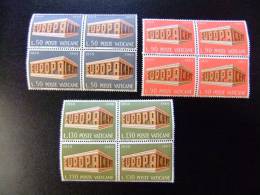 VATICANO Año 1969  YVERT 488 / 490 ** MNH  EUROPA  CEPT BLOQUE DE CUATRO - 1969