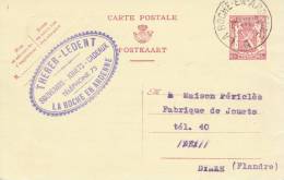 372/20 - Entier Petit Sceau LA ROCHE En ARDENNE 1948 - Cachet Privé Therer - Ledent , Jouets , Souvenirs - Postcards 1934-1951