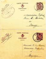 375/20 - 4 X Entier Petit Sceau LIBIN 1947/1951- 2 X Cachet Privé Meubles Paul Carré - Briefkaarten 1934-1951