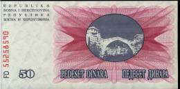 Billet De Banque Neuf - 50 Dinara - 1992 -  - Narodna Banka Bosne   Hercegovine   UNC  C8P3 - Bosnië En Herzegovina