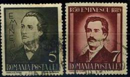 1939 50 Years - Death Of M.Eminescu,Romania,Mi.596 -597,Hinged,Used - Used Stamps