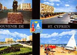 66 ST CYPRIEN PLAGE Divers Aspects De La Ville Et De La Plage, Blason - Saint Cyprien