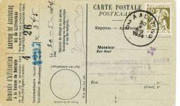 384/20 - Carte De Caisse De Retraite TP Cérès AALST 1934 - Verso Cachet Gemeentebestuur Van ERPE - 1932 Ceres E Mercurio