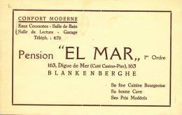 385/20 - Carte Publicitaire TP Cérès BXL 1935 - Pension El Mar , Digue De Mer à BLANKENBERGHE - 1932 Cérès Et Mercure